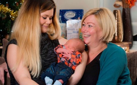 Mum gives birth to her own GRANDSON in surrogate baby joy after cancer left her daughter infertile