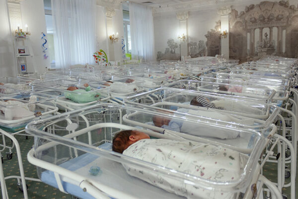 51 Ukrainian babies born to surrogate mothers are stranded at a hotel in Kiev because their adoptive parents can’t cross the border